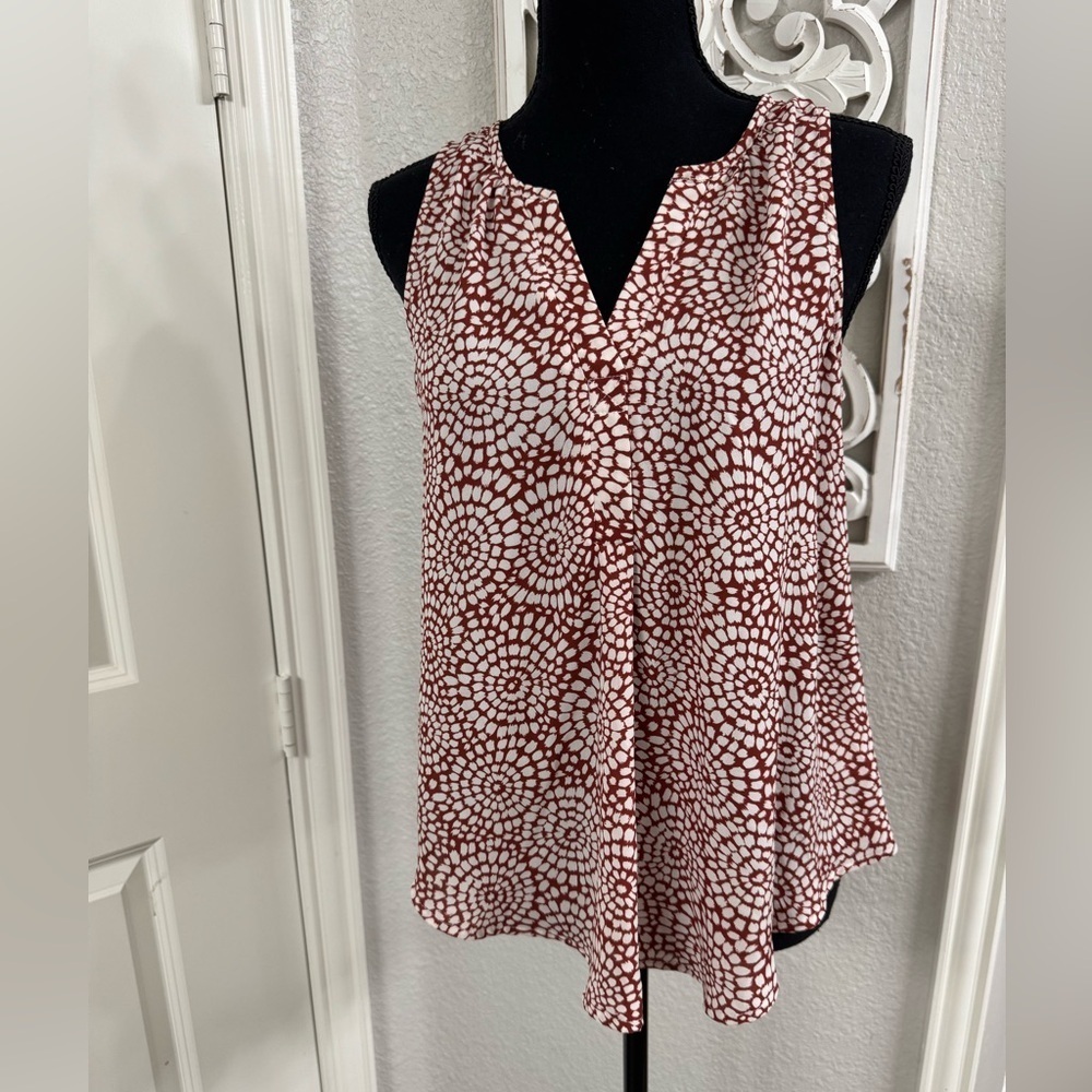 Lush Sleeveless Top - Maroon and White Floral